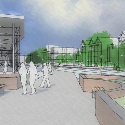 artist drawing of building